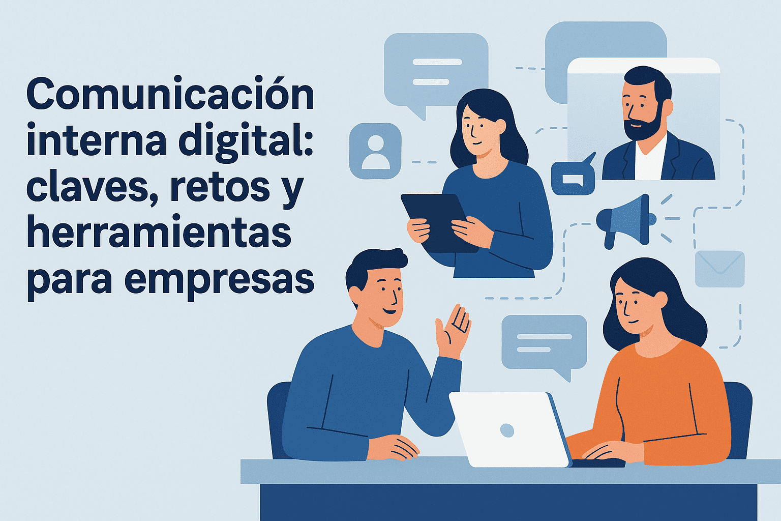 Comunicación interna digital: claves y herramientas prácticas alt=“Ejemplo de comunicación interna digital en empresas”