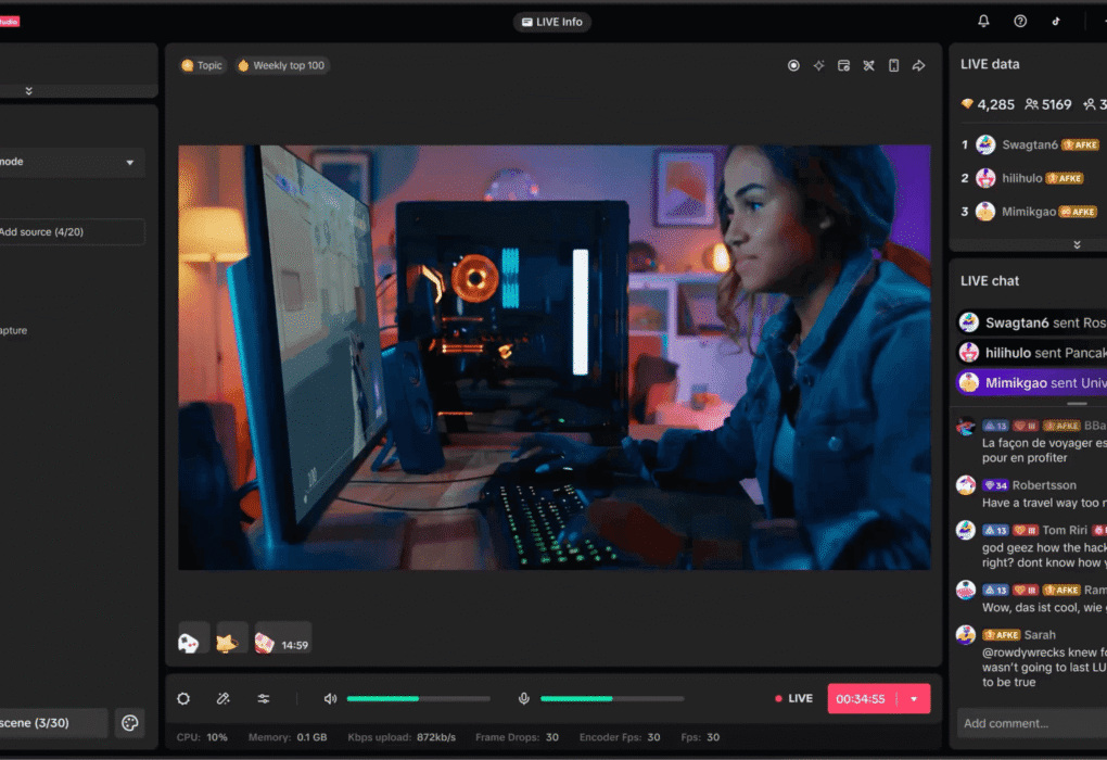 alt="Opciones de edición en TikTok Studio"