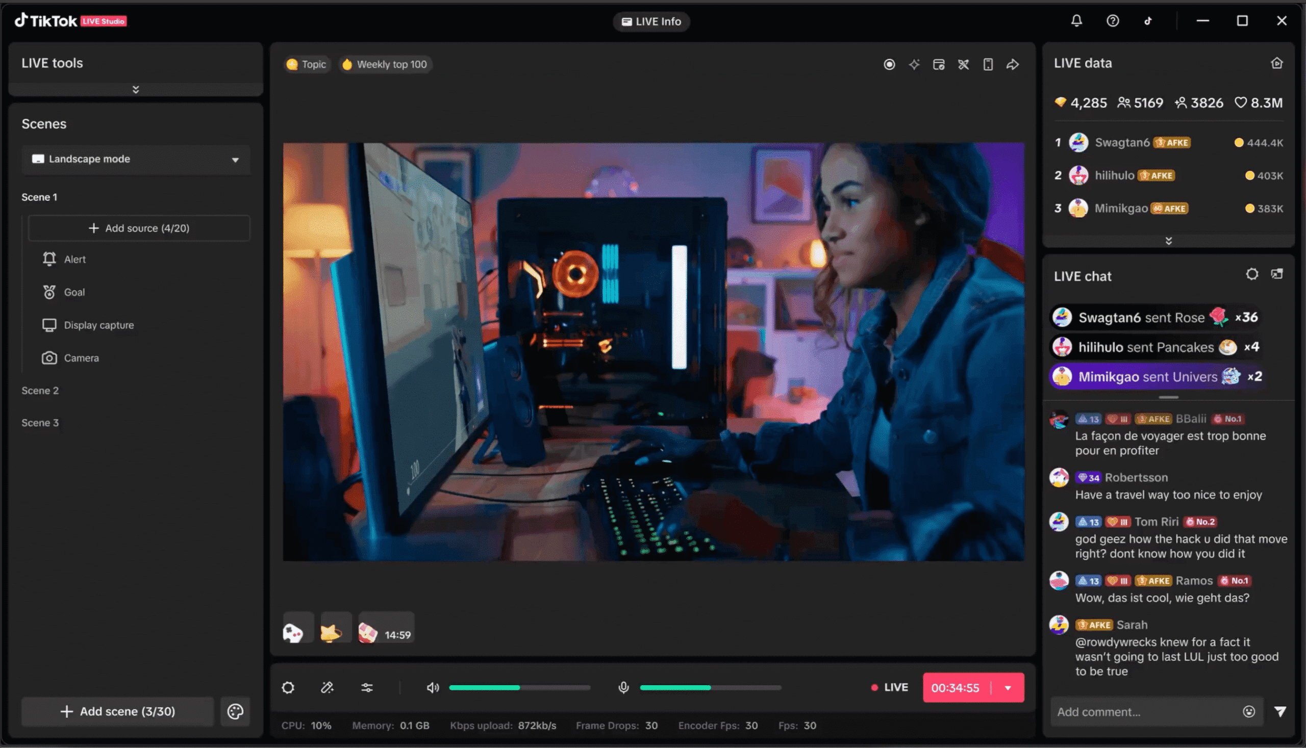 alt="Opciones de edición en TikTok Studio"
