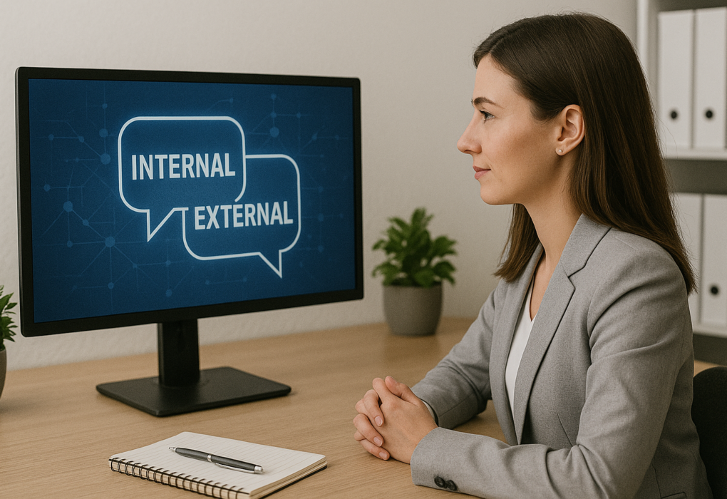 alt="Canales de comunicación interna y externa en una empresa"