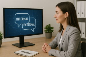 alt="Canales de comunicación interna y externa en una empresa"